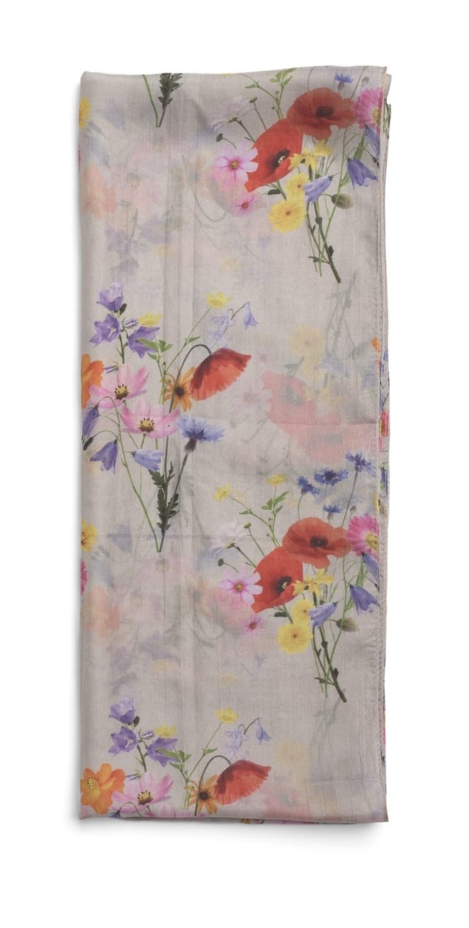 Quintessential Posey Silver Silk Scarf