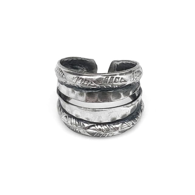 Anju Jewelry Silver Kashi Embossed Ring - Multiple Styles