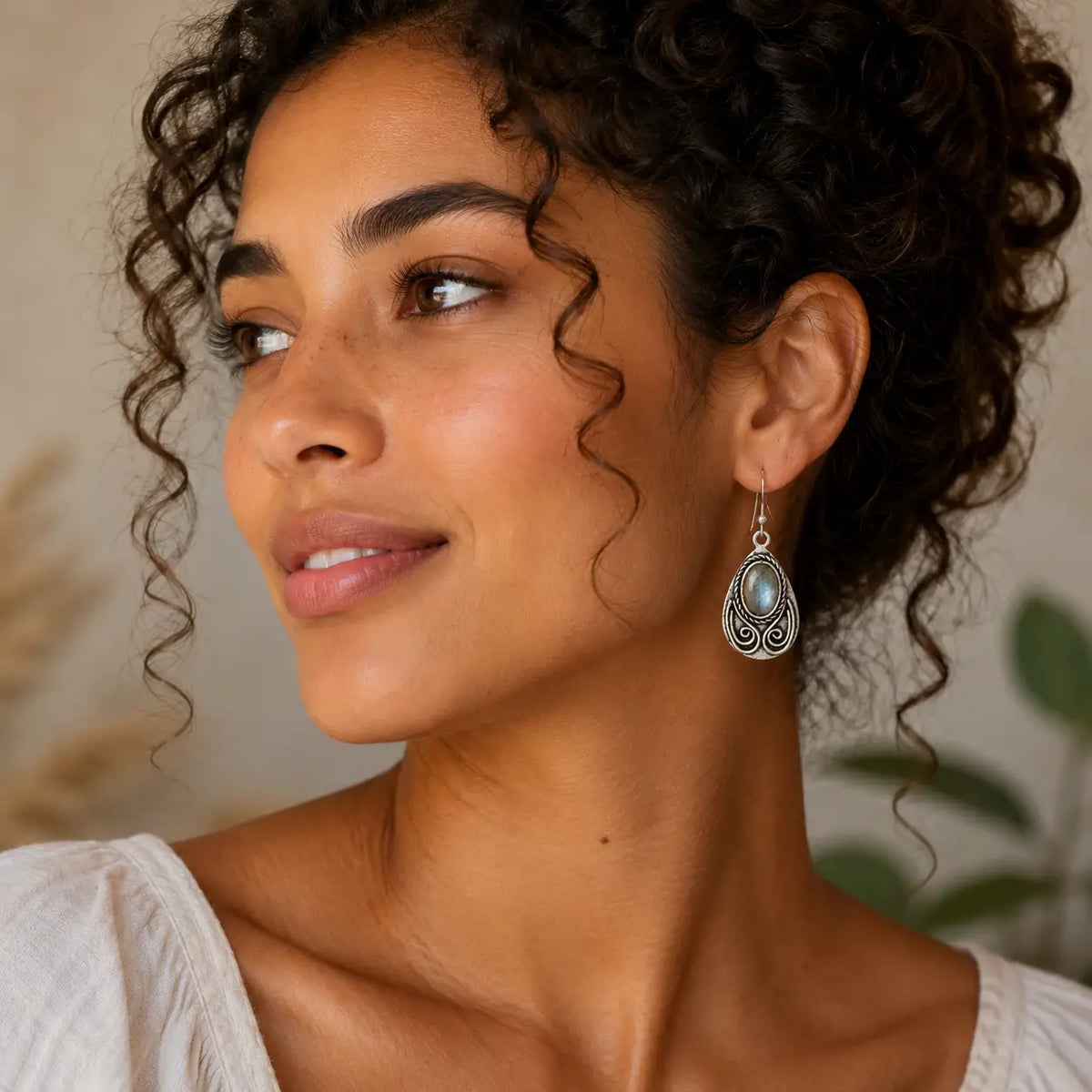 Anju Jewelry Labradorite Antique Earrings