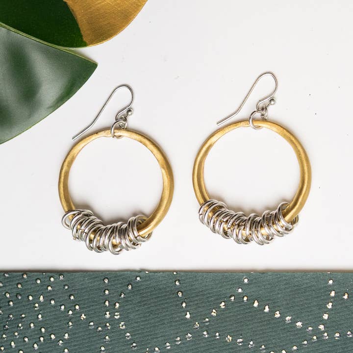 World Finds Dangle Circle Hoop Earring - Multiple Colors