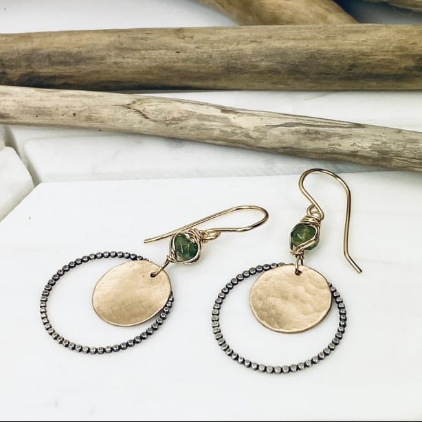Laura J Designs Mixed Metal Disc Earrings