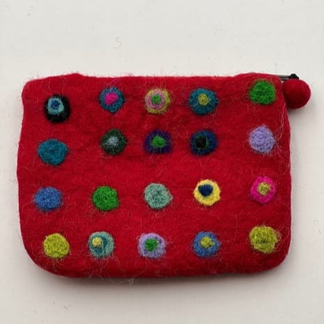 Felted Dot Coin Purse - Multiple Colors