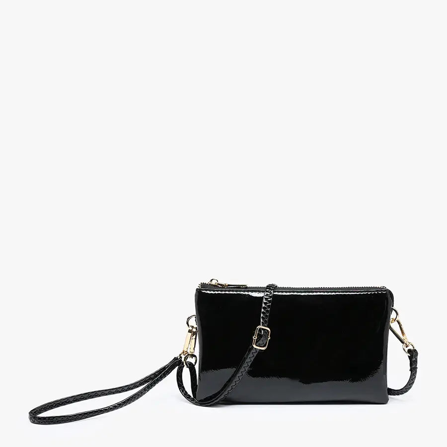 Jen & Co Riley Vegan Leather High Gloss Crossbody - Multiple Colors
