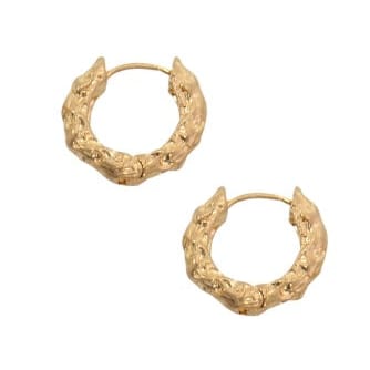 Hammered Hinge Hoop Earrings - Multiple Metals