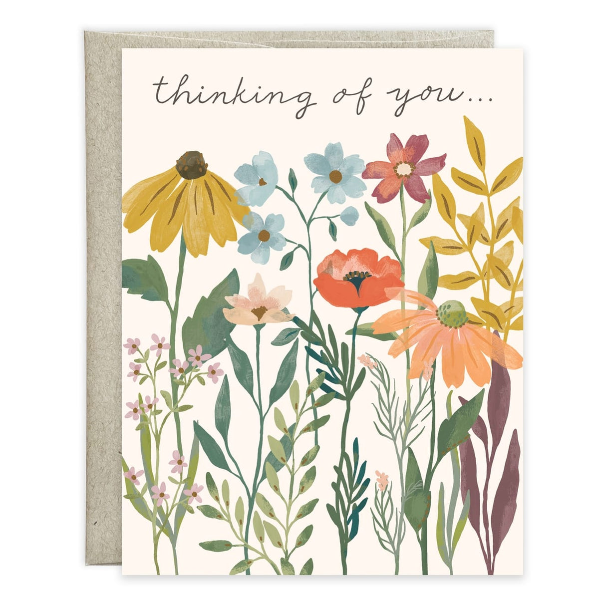 Wildflower Stems Thinking Of You Greeting Card