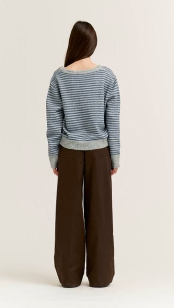 Striped V-Neck Sweater - Multiple Colors