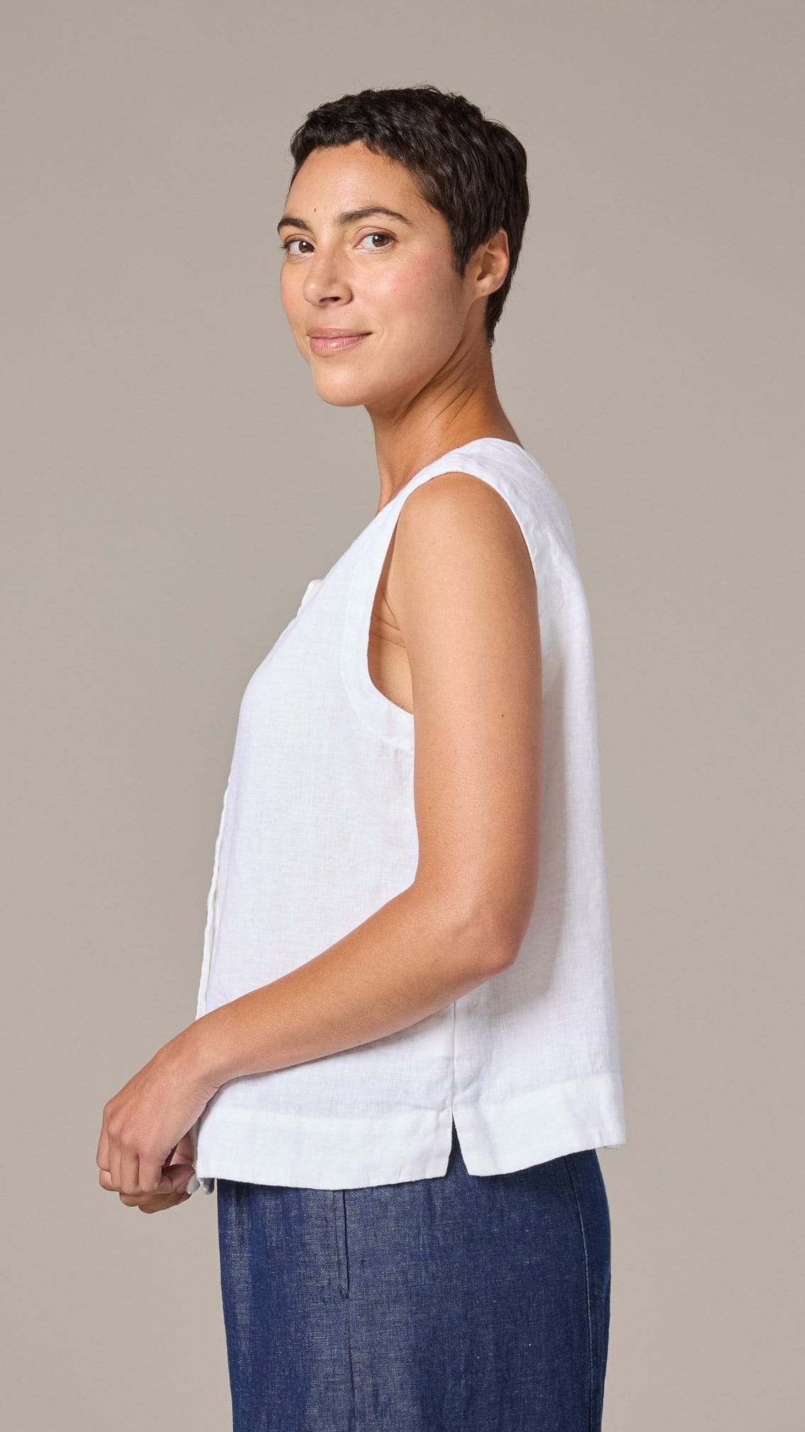 Cut Loose Linen Shirt Vest - Multiple Colors