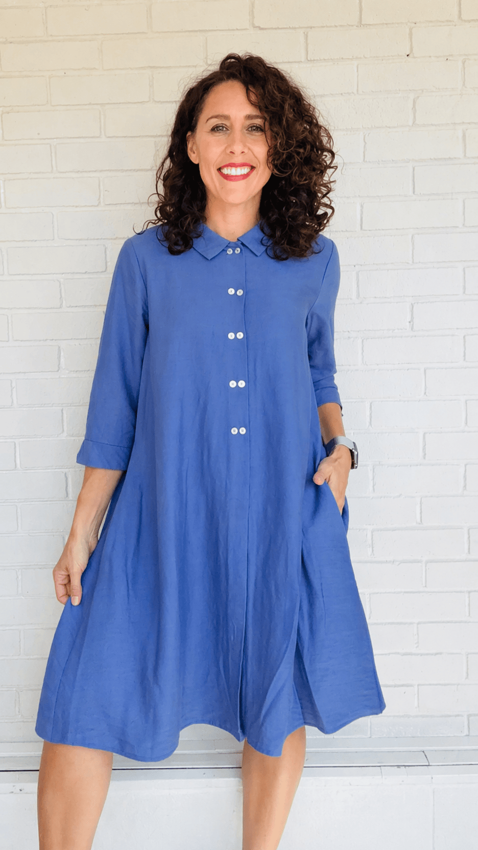 Niche Rayon Twin Button Dress - Multiple Colors