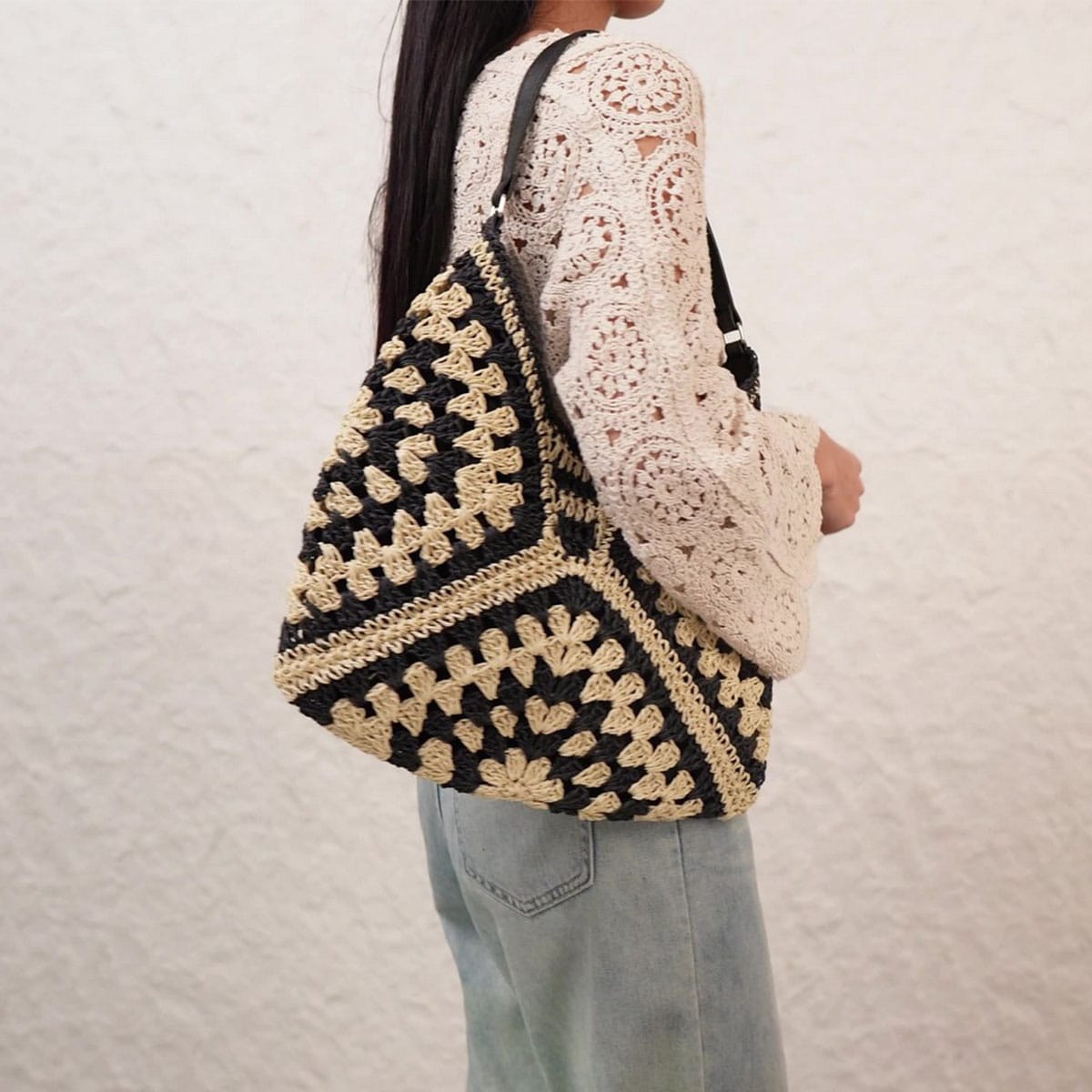 Retro Paper Rope Woven Bag - Multiple Colors
