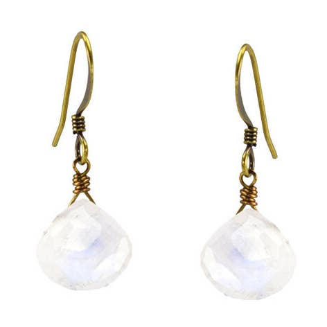 Edgy Petal Rainbow Moonstone Classic Earrings