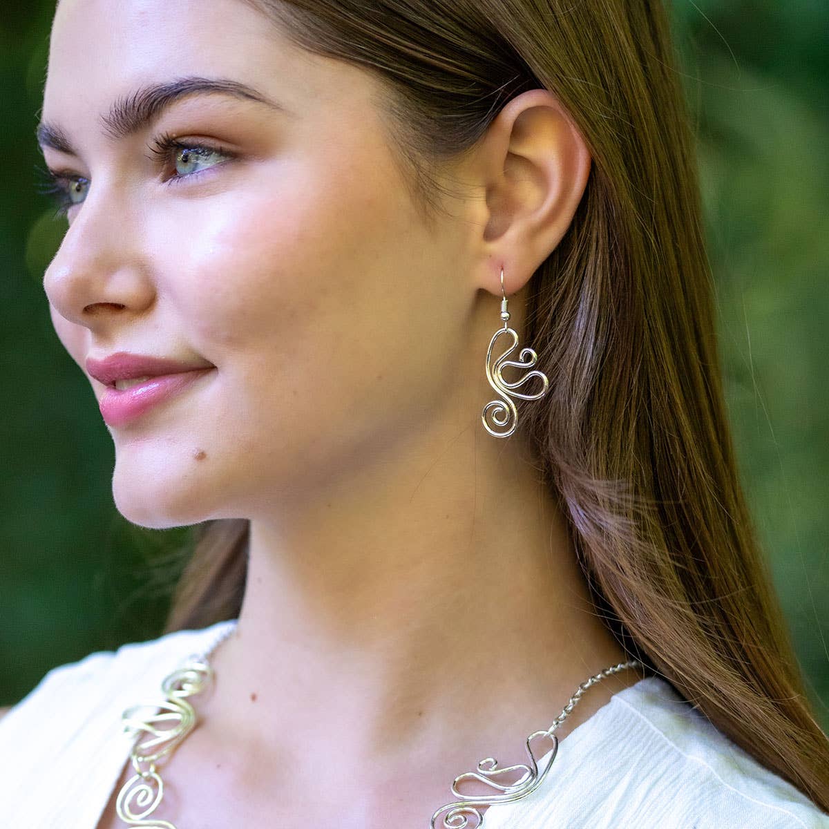 Anju Jewelry Silver Plated Whimsical Swirl Earrings