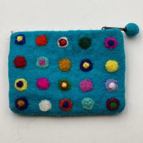 Felted Dot Coin Purse - Multiple Colors