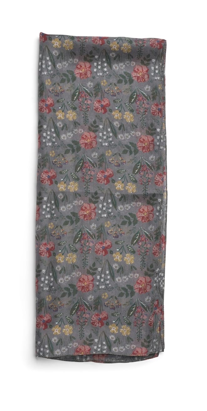 Quintessential Regina Grey Silk Scarf