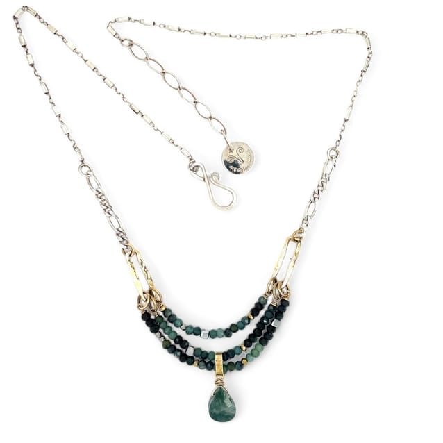 Art By Any Means Saltwater Blue Tourmaline Pendant Necklace