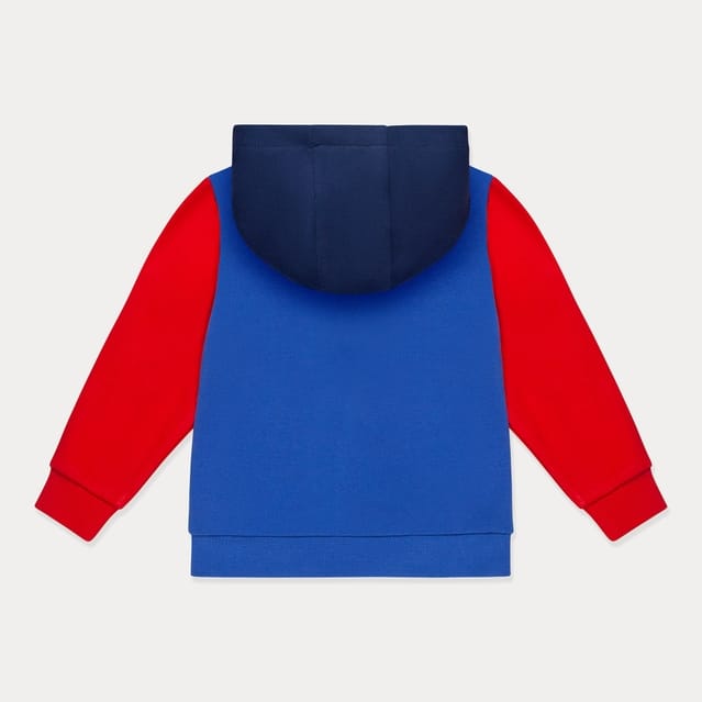 Color Block Zip Up Hooded Sweatshirt