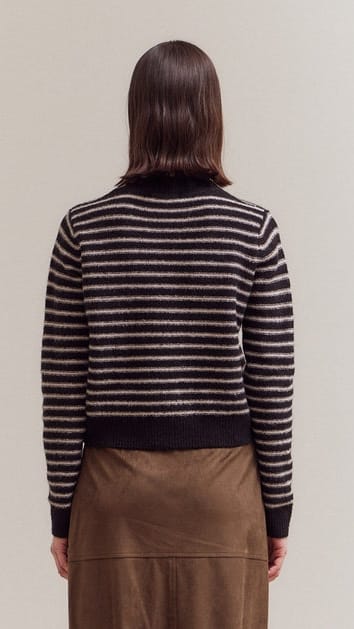 Striped Button Up Cardigan