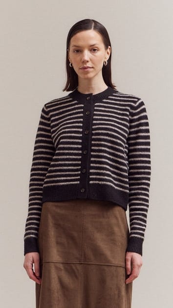 Striped Button Up Cardigan