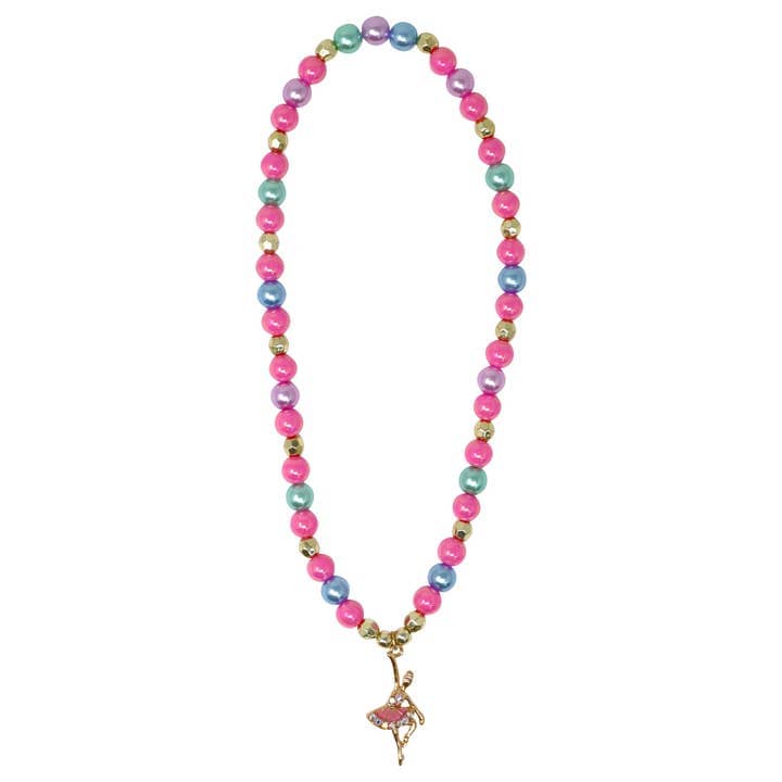 Pink Poppy Ballet Dance Necklace