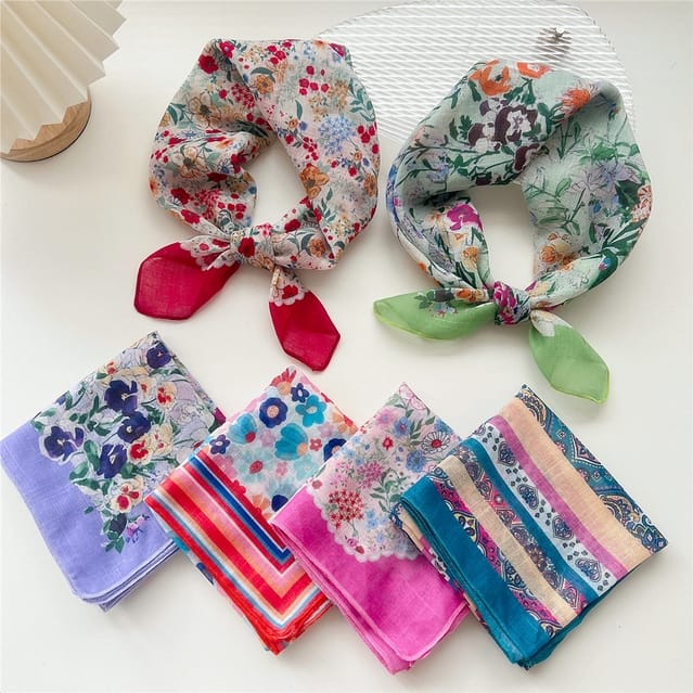 Floral Lightweight Square Head Scarf - Multiple Prints