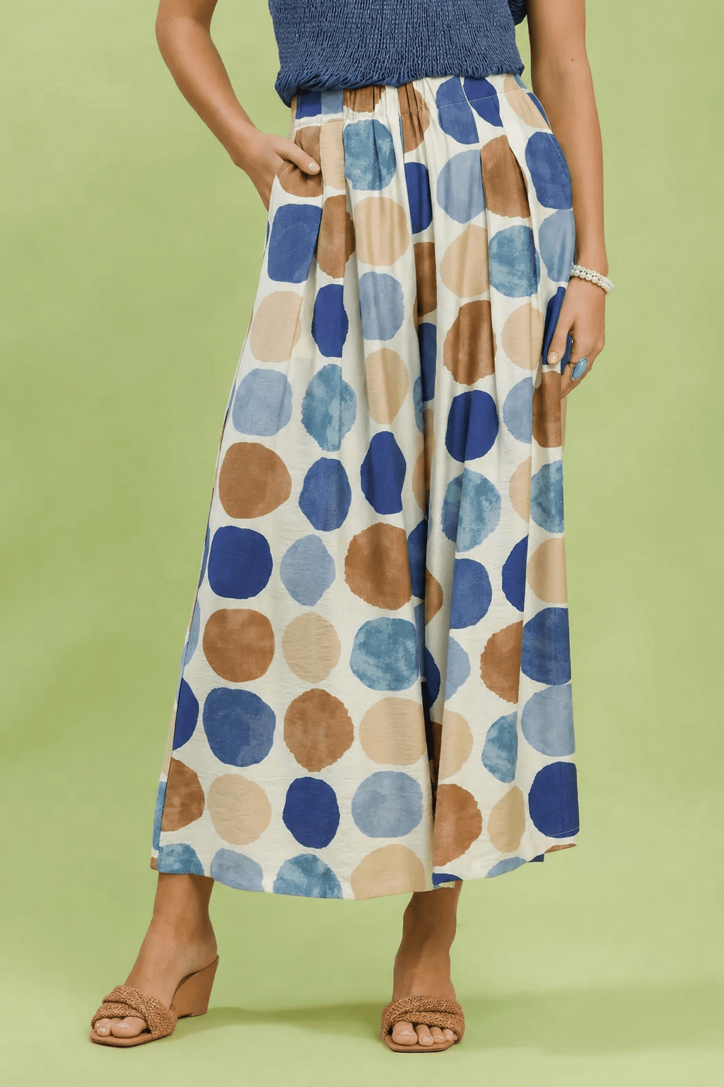 Umgee Dot Wide Leg Pants - Multiple Colors