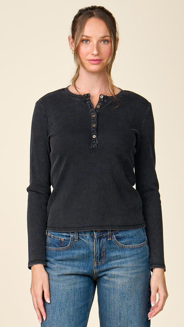 Anthem Washed Ribbed Henley