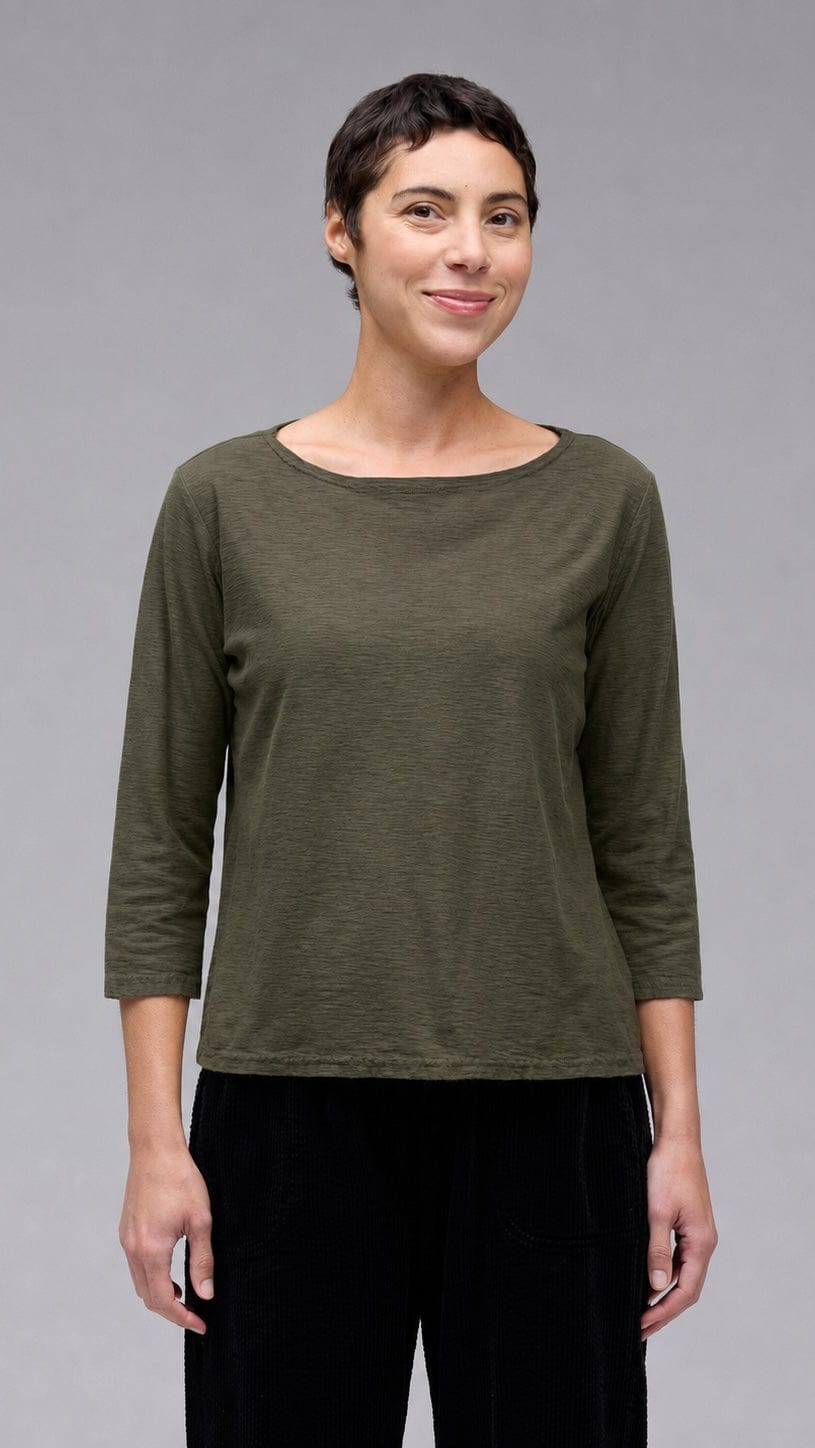 Cut Loose 3/4 Sleeve Boatneck Tee - Multiple Colors