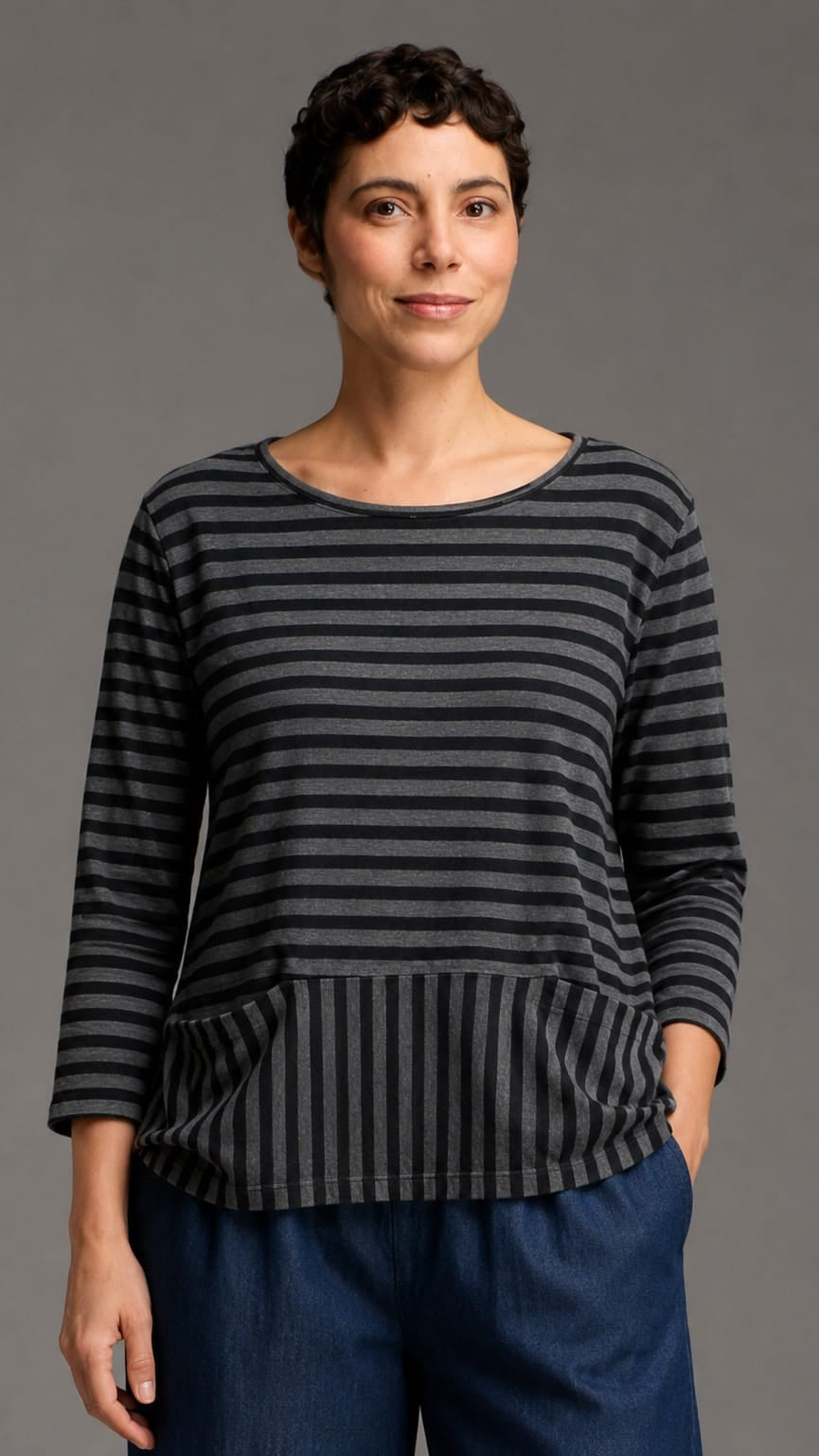 Cut Loose Black Stripe Pocket Pullover