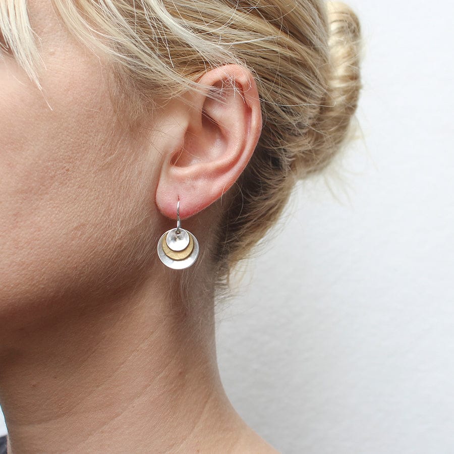 Marjorie Baer Three Layered Cymbals Wire Earrings - E0770DW