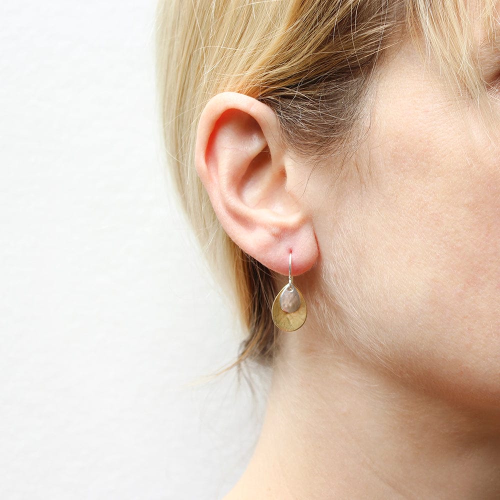 Marjorie Baer Small Layered Teardrops WireEarrings - E1351DW