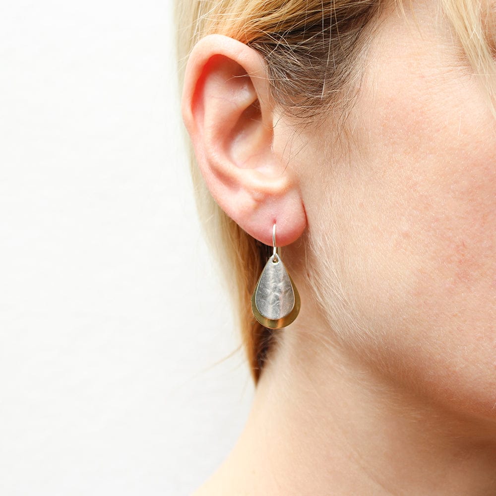 Marjorie Baer Layered Curved Teardrops Wire Earrings - E1361DW