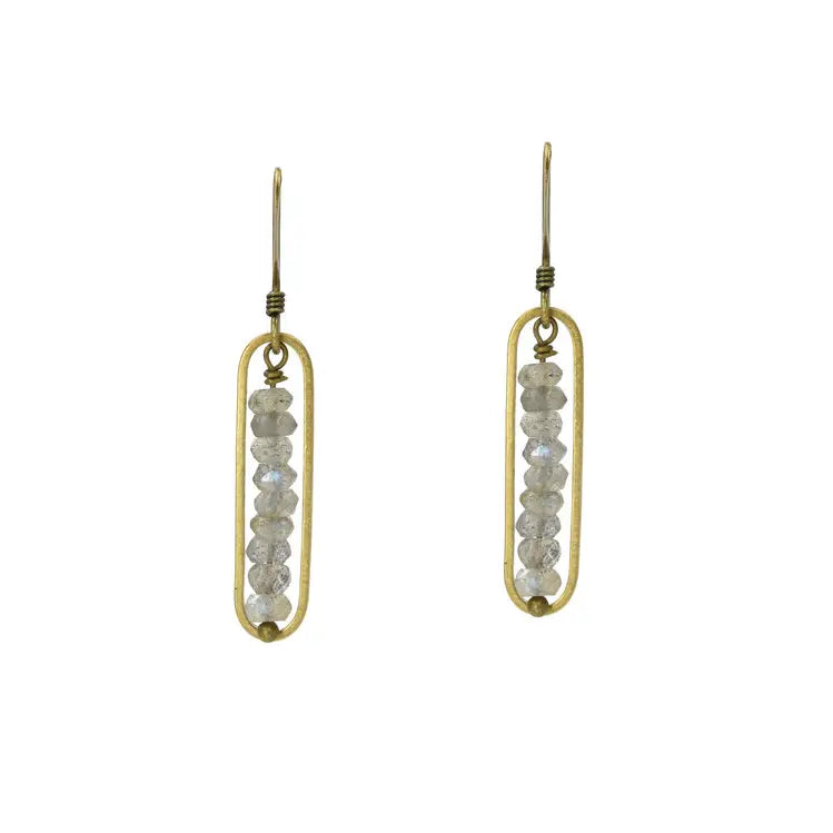 Edgy Petal Labradorite Peapod Earrings