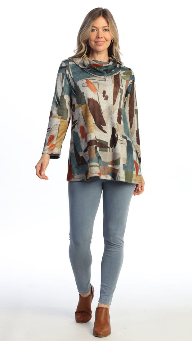 Jess & Jane French Brushed Cowl Neck Tunic