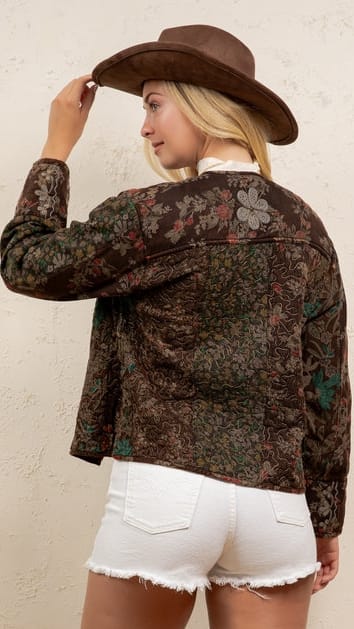 Vintage Floral Quilted Tapestry Jacket