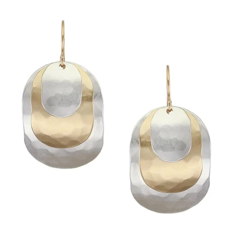 Marjorie Baer Large Layered Ovals Wire Earrings - E1527DW