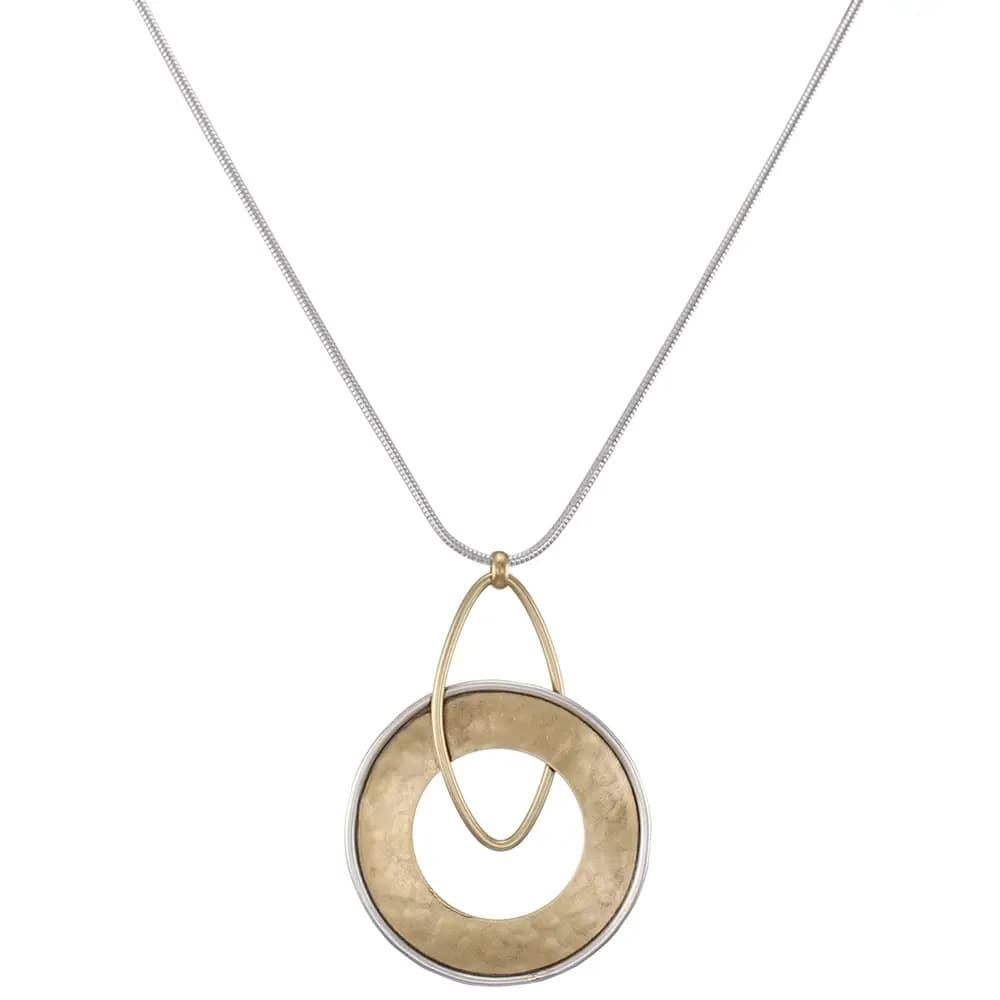 Marjorie Baer Large Wide Ring with Wire Edge Necklace - N9944D