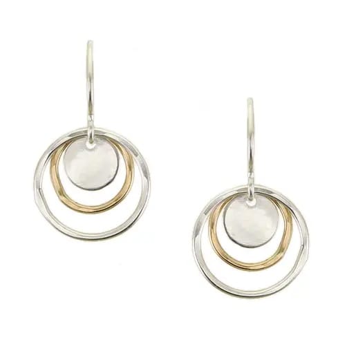 Marjorie Baer Mini Disc and Layered Rings Wire Earrings - E1382DW