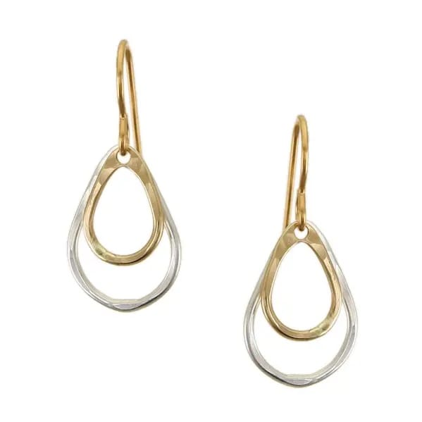 Marjorie Baer Small Double Teardrop Rings Wire Earrings - E1384DW