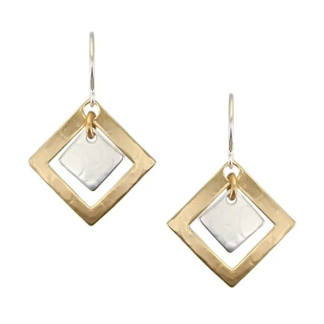 Marjorie Baer Small Frame with Hanging Square Wire Earrings - E1681DW