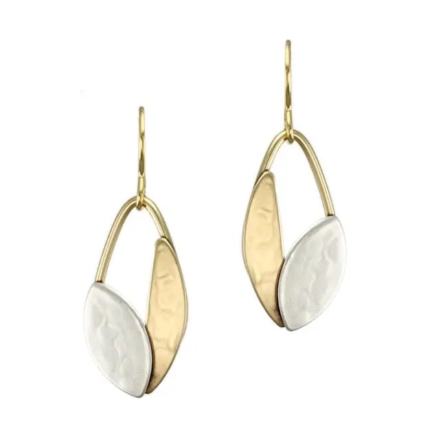 Marjorie Baer Small Leaves and Ring Wire Earrings - E8600DW