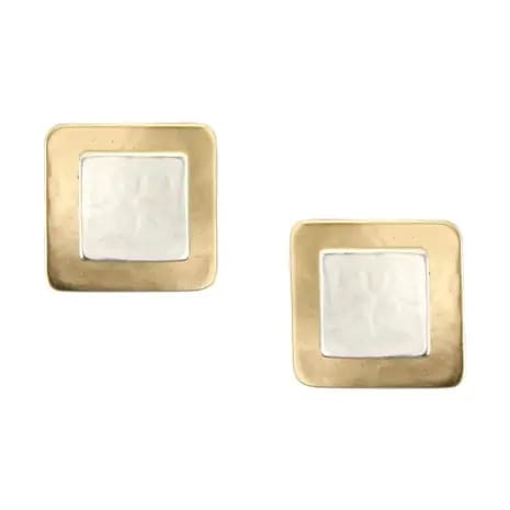 Marjorie Baer Stacked Squares Post Earrings - E1652DP