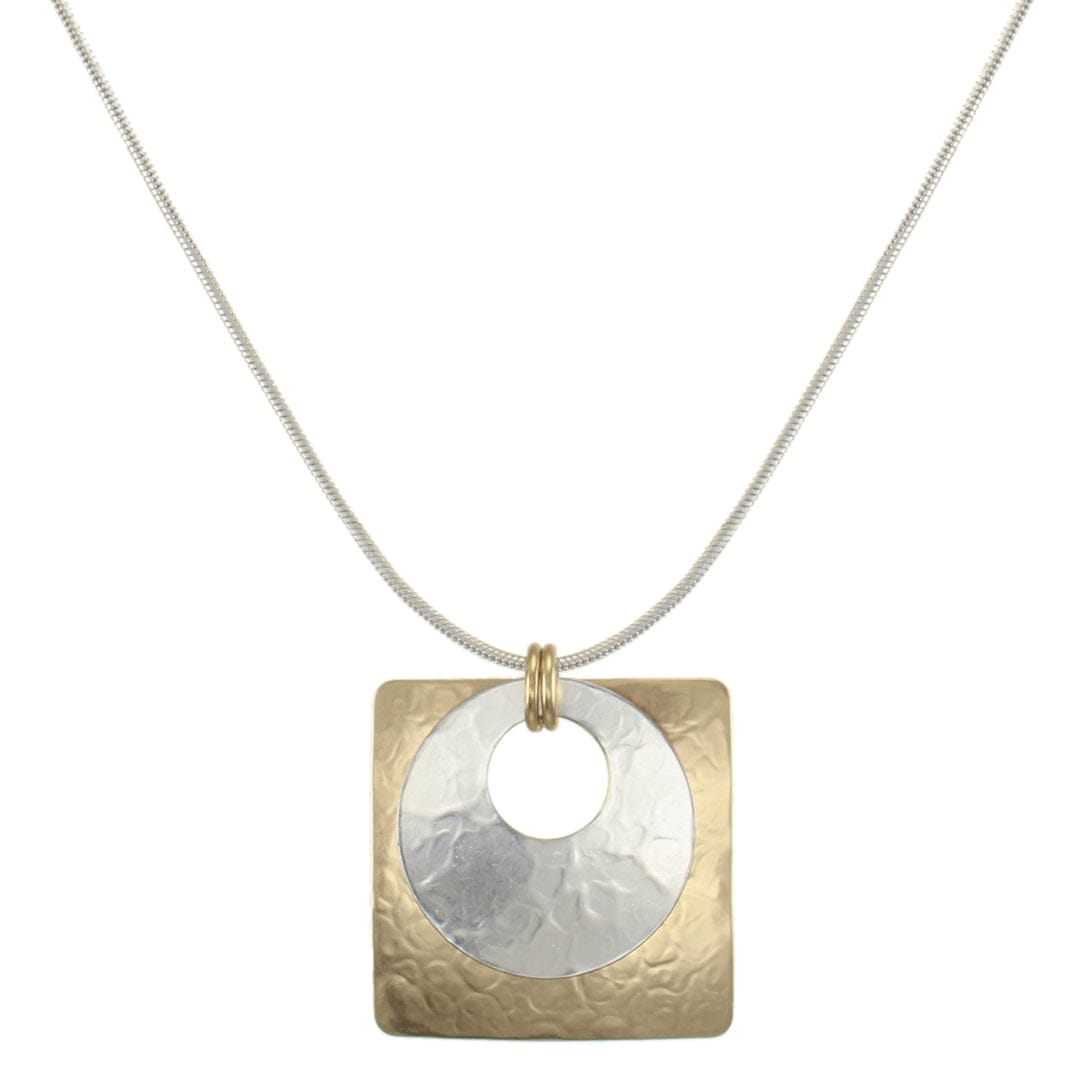 Marjorie Baer Cutout Disc with Square Necklace - N1592D