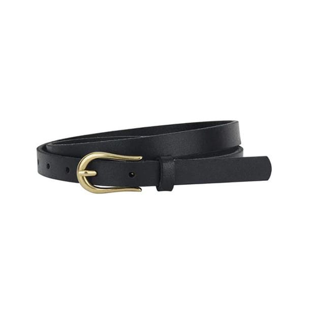 Leather Basic Skinny Equestrian Buckle Belt - Multiple Colors