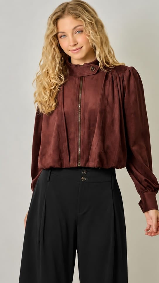 Mystree Gathered Blouson Jacket