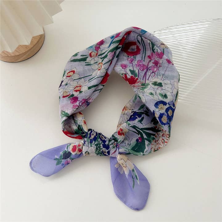Floral Lightweight Square Head Scarf - Multiple Prints