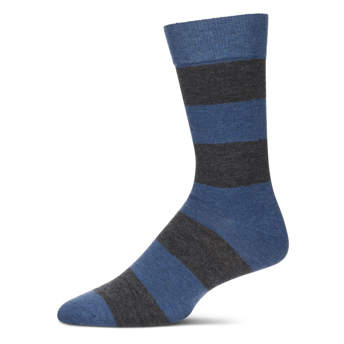 MeMoi Men's Rugby Striped Luxuriously Soft Cashmere Crew Socks - Multiple Colors