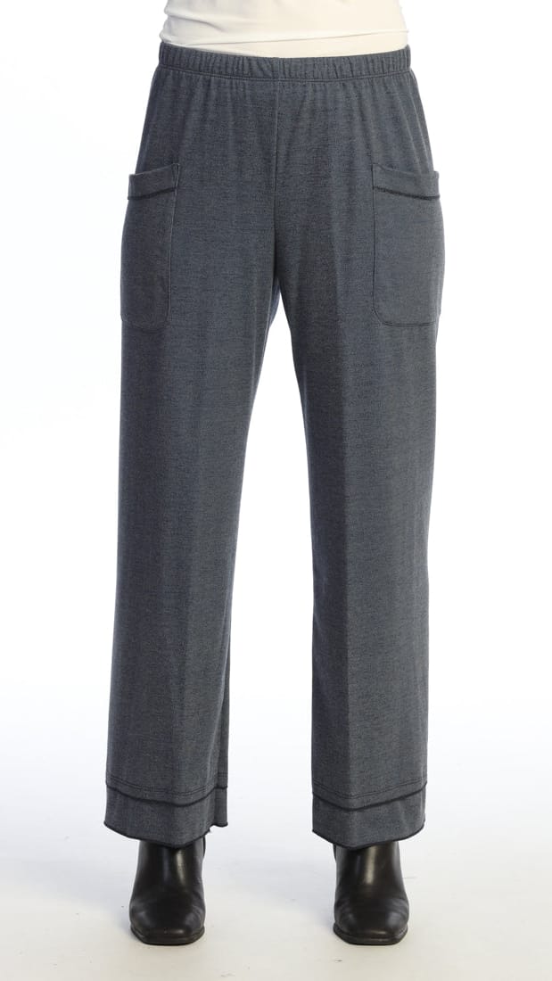 Jess & Jane Heather Fleece Pants with Layered Hem - Multiple Colors