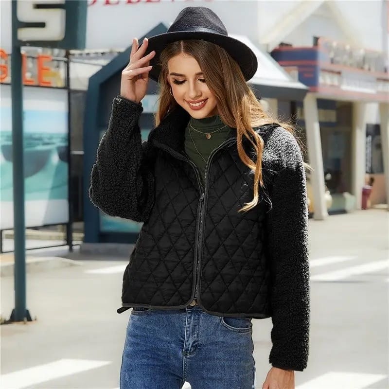 Sherpa Quilted Zip Up Jacket - Multiple Colors