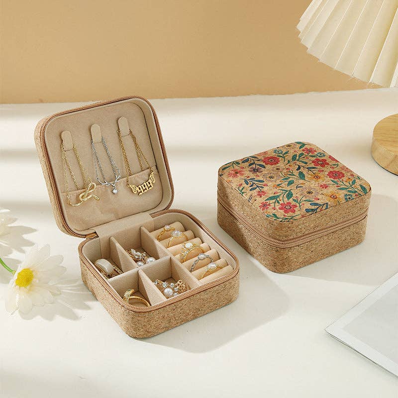 Soft Wood Zipper Jewelry Case