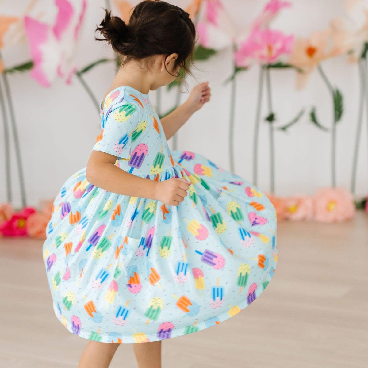 Mila & Rose Short Sleeve Pocket Twirl Dress - Multiple Colors