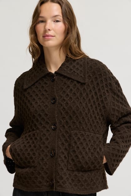 Textured Knit Sailor Cardigan - Multiple Colors